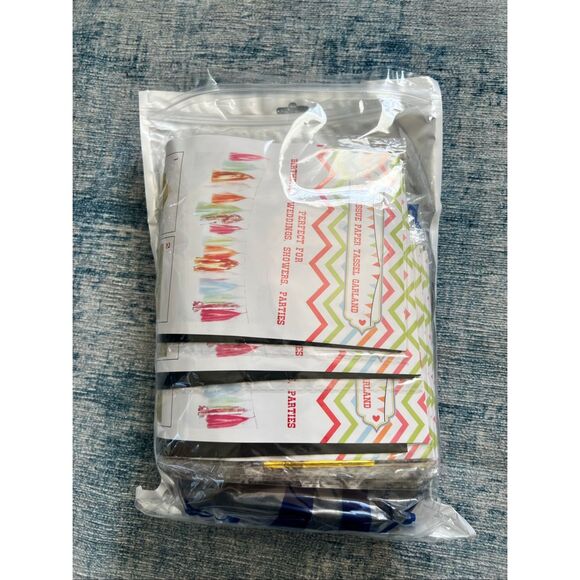 All Black DIY Tissue Paper Tassel Garland Large Balloon Party Supplies - Picture 7 of 7